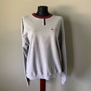 Champion Gray and Maroon Vintage Crewneck